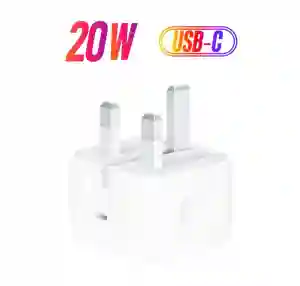 20W USB-C 3-Pin Power Adapter / Original iPhone Charger - White